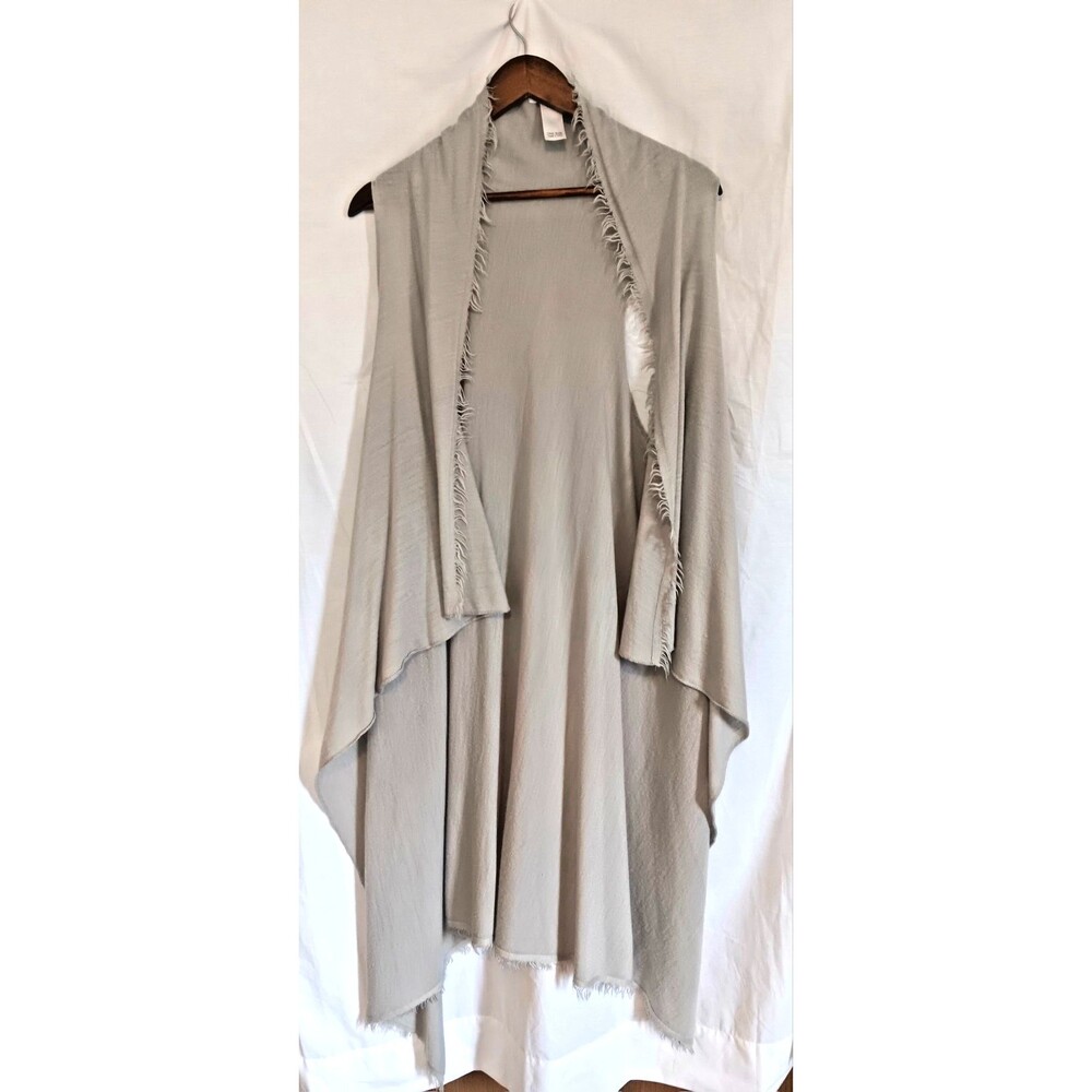 Maurices One Size Gray/Taupe Open Front Draped Fringe Vest Cardigan Boho